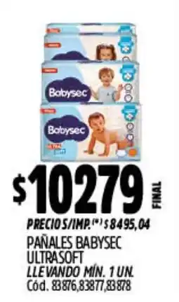 Supermercados Yaguar Babysec pañales ultrasoft oferta