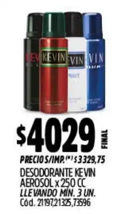 Supermercados Yaguar Kevin desodorante oferta
