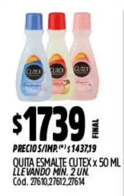 Supermercados Yaguar Cutex quita esmalte oferta