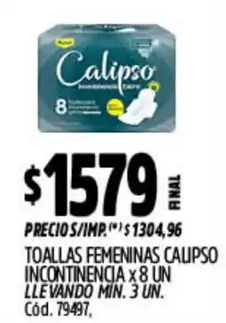 Supermercados Yaguar Calipso toallas femeninas incontinencia oferta