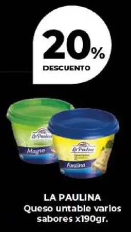 Supermayorista Vital La paulina queso untable varios sabores oferta