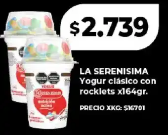 La serenisima yogur clasico con rocklets