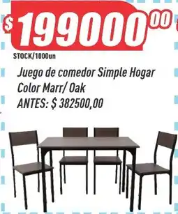 Supermercados Comodin Juego de comedor simple hogar color marr/oak oferta