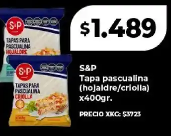 S&P tapa pascualina (hojaldre/criolla)