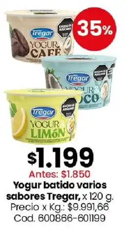 Coto Tregar yogur batido varios sabores oferta