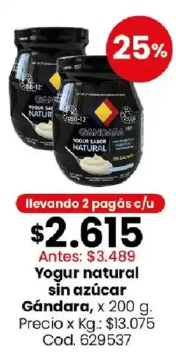 Coto Gándara yogur natural sin azúcar oferta