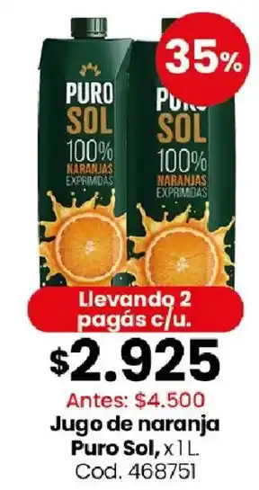 Coto Puro sol jugo de naranja oferta