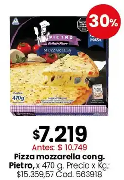 Coto Pietro pizza mozzarella congelada oferta