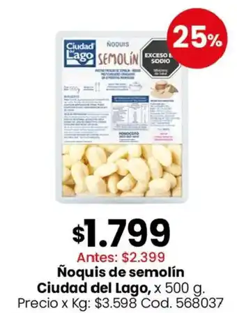 Coto Ciudad del Lago ñoquis de semolín oferta