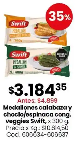 Coto Swift medallones calabaza y choclo/espina ca cong. veggies oferta