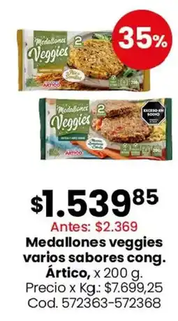 Coto Artico medallones veggies varios sabores cong. oferta