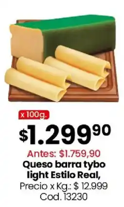 Coto Tybo queso barra light estilo real oferta