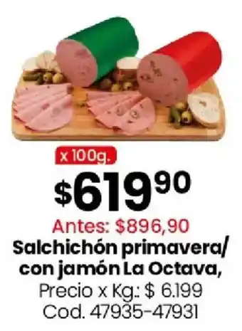 Salchichón primavera/con jamón La Octava