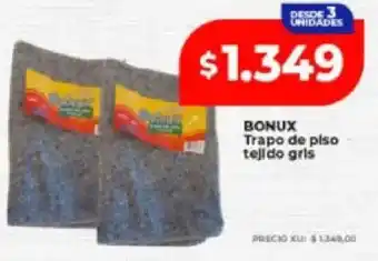 Bonux trapo de piso tejido gris