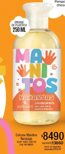 Millanel Cosmética Millanel colonia infantil manitos naranjas oferta