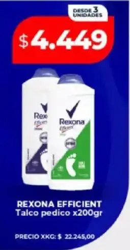 Supermayorista Vital Rexona efficient talco pedico oferta