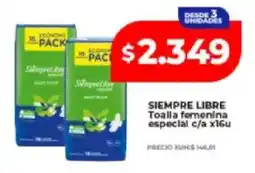 Supermayorista Vital Siempre libre toalla femenina especial oferta