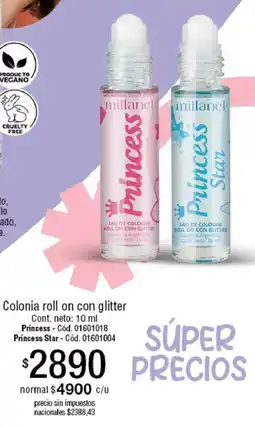 Millanel Cosmética Millanel colonia roll on con glitter oferta