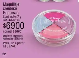 Millanel Cosmética Disney princesas maquillaje cremoso oferta