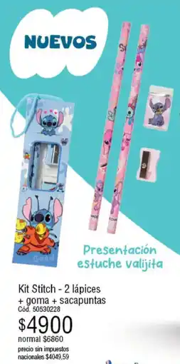 Millanel Cosmética Stitch kit 2 lpices + goma + sacapuntas oferta