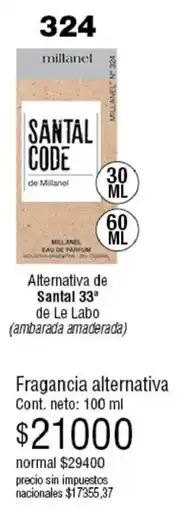 Millanel Cosmética millanel santal code oferta