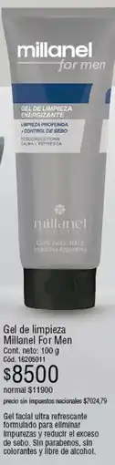 Millanel Cosmética Millanel gel de limpieza energizante for men oferta