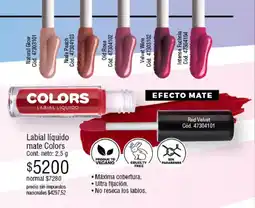 Millanel Cosmética Colors labial liquido mate oferta