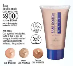 Millanel Cosmética Millanel base líquida mate oferta