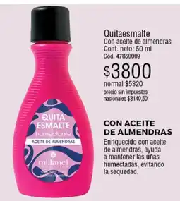 Millanel Cosmética Millanel quitaesmalte humectante oferta