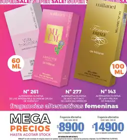 Millanel Cosmética Millanel fragancias alternativas femeninas oferta