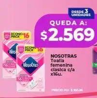 Supermayorista Vital Nosotras - toalla femenina clasica c/a x16u oferta