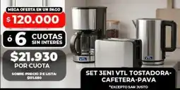 Supermayorista Vital 66 - set 3 en 1 vtl tostadora-cafetera-pava oferta