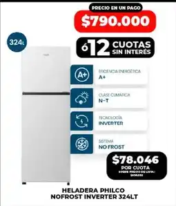 Supermayorista Vital Philco - heladera nofrost inverter 324lt oferta