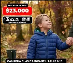 Supermayorista Vital Campera clasica infantil oferta