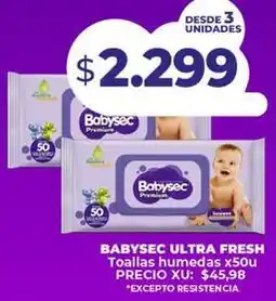 Supermayorista Vital Babysec - ultra fresh toallas humedas x50u oferta