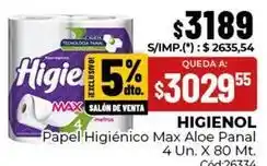 Diarco Papel higi00enico max aloe panal 4 un. x 80 mt oferta