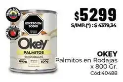 Diarco Okey - palmitos en rodajas x 800 gr. cód:40488 oferta
