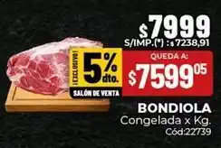 Diarco Bondiola congelada x kg. cód:22739 oferta