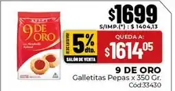 Diarco 9 de oro - galletitas pepas x 350 gr. cód:33430 oferta