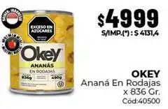 Diarco Okey - ananá en rodajas x 836 gr. cód:40500 oferta