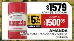 Diarco Amanda - yerba mate tradicional x 500 gr. cód:4766 oferta