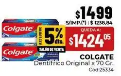 Diarco Colgate - dentífrico original x 70 gr. cód:25334 oferta