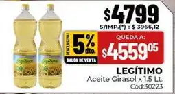 Diarco Legítimo - aceite girasol x 1.5 lt. cód:30223 oferta