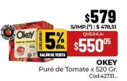 Diarco Okey - puré de tomate x 520 gr oferta