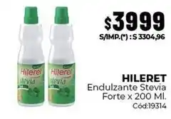 Diarco Hileret - endulzante stevia forte x 200 ml. cód:19314 oferta