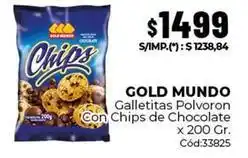 Diarco Gold mundo - galletitas polvoron con chips de chocolate x 200 gr oferta