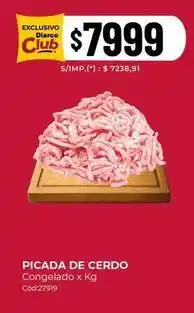 Diarco Picada de cerdo congelado x kg cód:27919 oferta