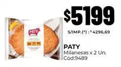 Diarco Paty - milanesas x 2 un. cód:9489 oferta