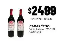 Cabarceno - vino patero x 700 ml. cód:4543