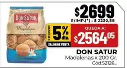 Diarco Don satur - madalenas x 200 gr. cód:52126 oferta